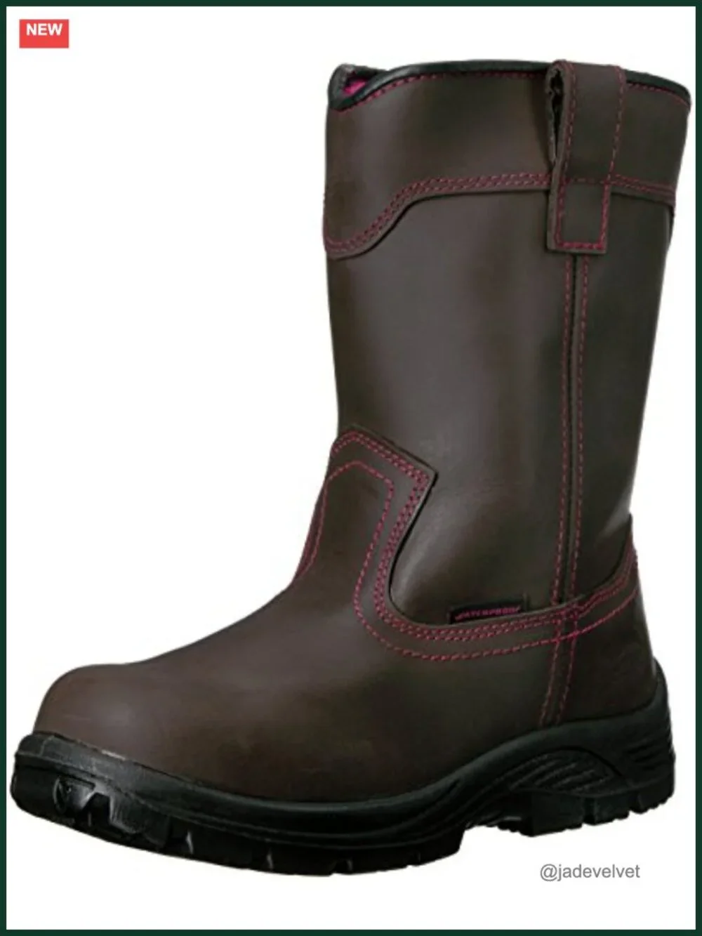Composite Toe Waterproof Pull On Work Boot, Full Grain Leather, Slip Resistant